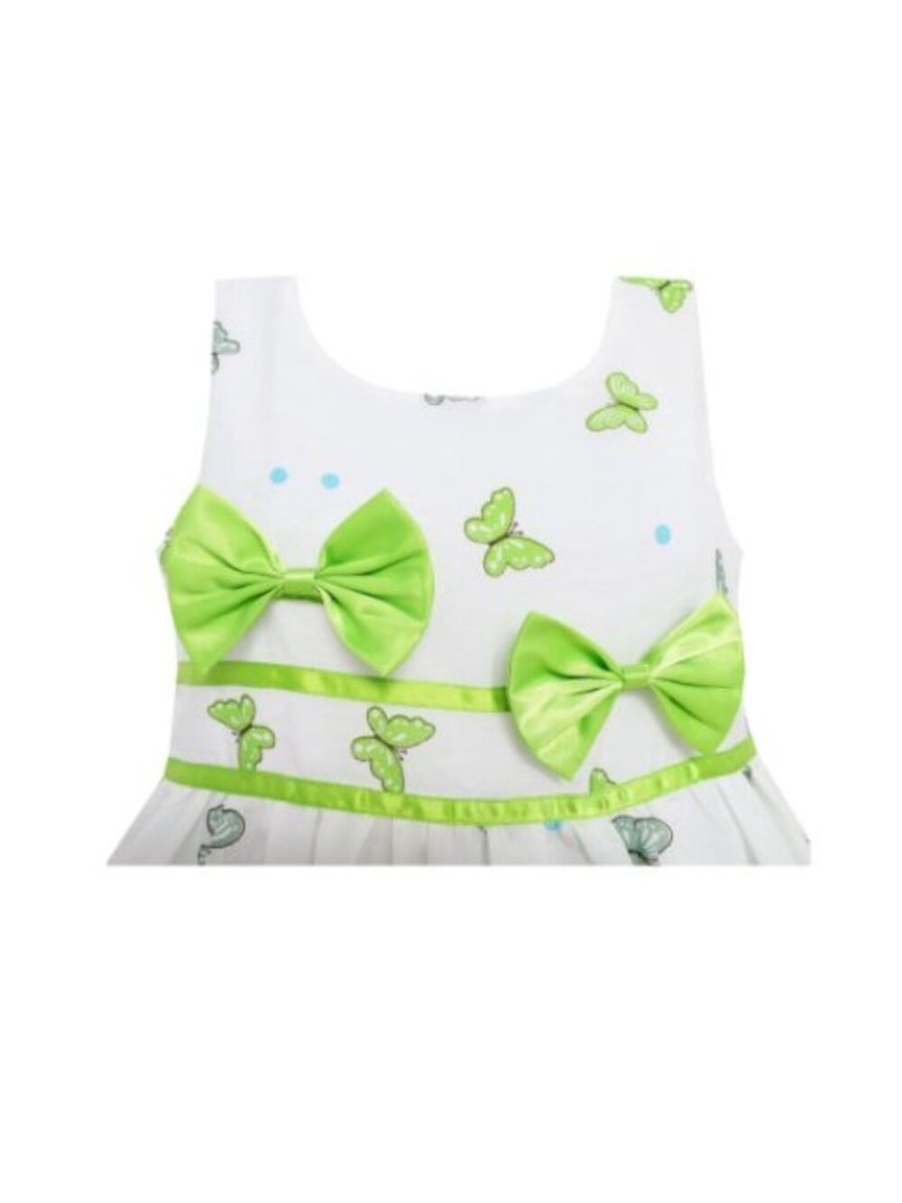 Sunny Fashion Girls Butterfly Green Double Bow Tie Summer Beach Sundress Sz 7/8 - Picture 4 of 16